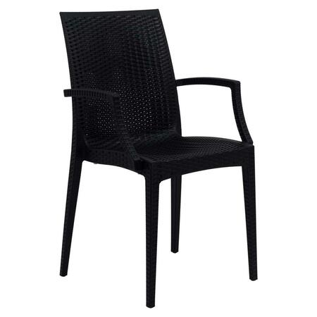 KD AMERICANA 35 x 16 in. Weave Mace Indoor & Outdoor Chair with Arms, Black KD3039912